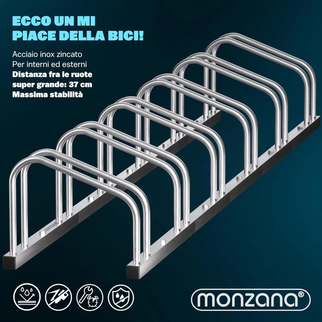 ® Rastrelliera per Biciclette 6 Posti per Pneumatici 35-60 mm Porta Bici Posteggio per Bicicletta