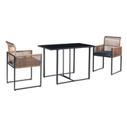 Set di mobili da giardino da 3 pezzi nero marrone grigio 03_0009414
