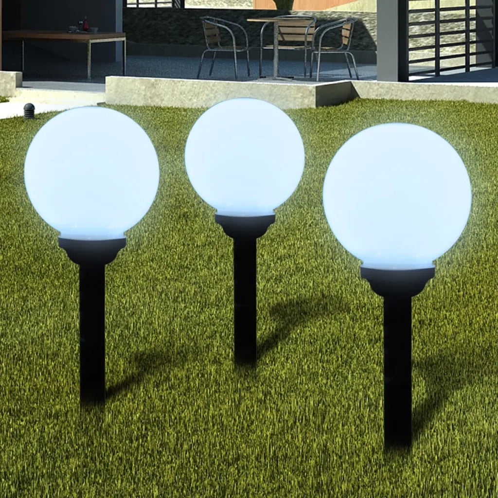 Lampione Solare a LED da Giardino 20 cm 3 pz con Picchetto CFW5407787