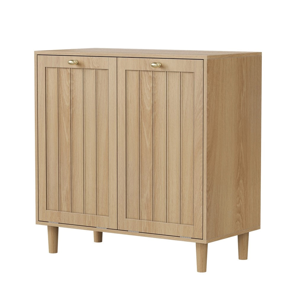 Portabiancheria con Cesto Estraibile ¨C MINIMAL ¨C Rovere, Freestanding