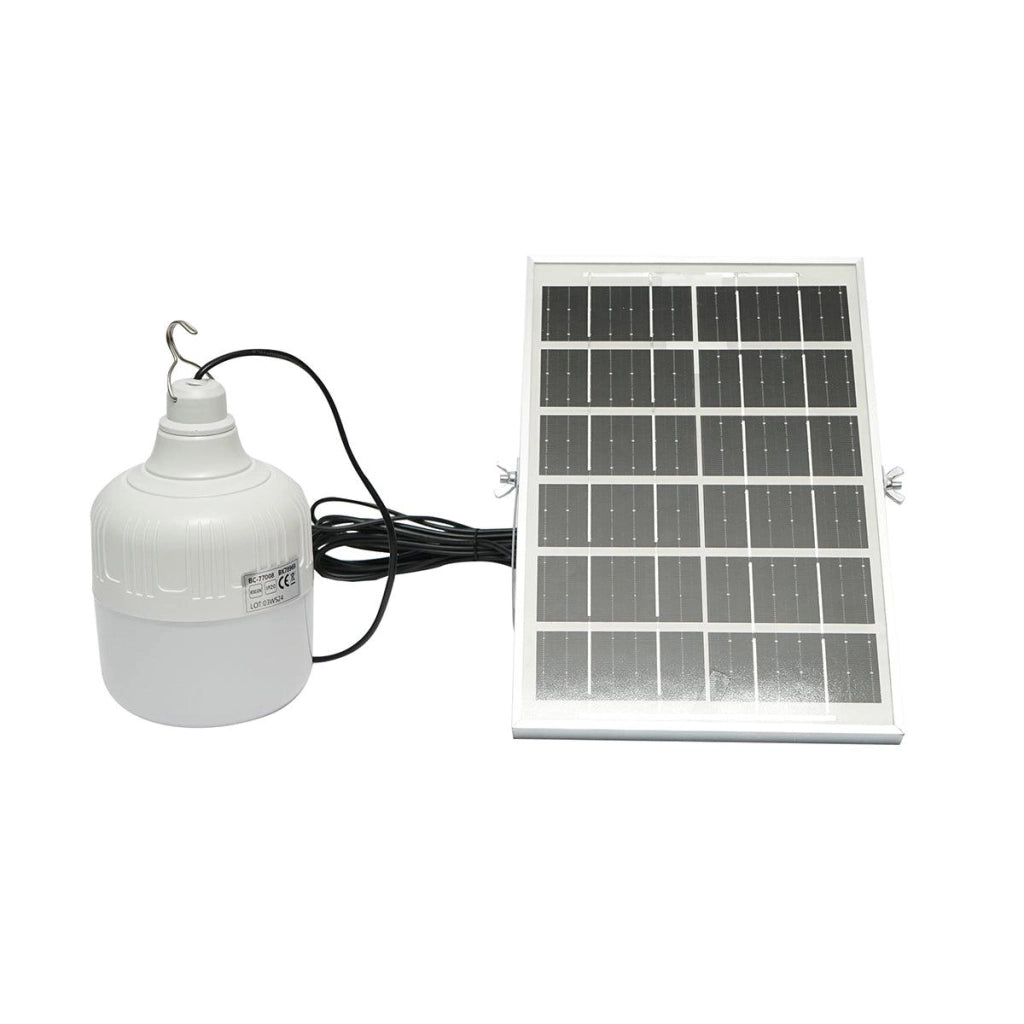 Lampada LED 50W, 6500K con pannello solare policristallino 3W e telecomando IP20