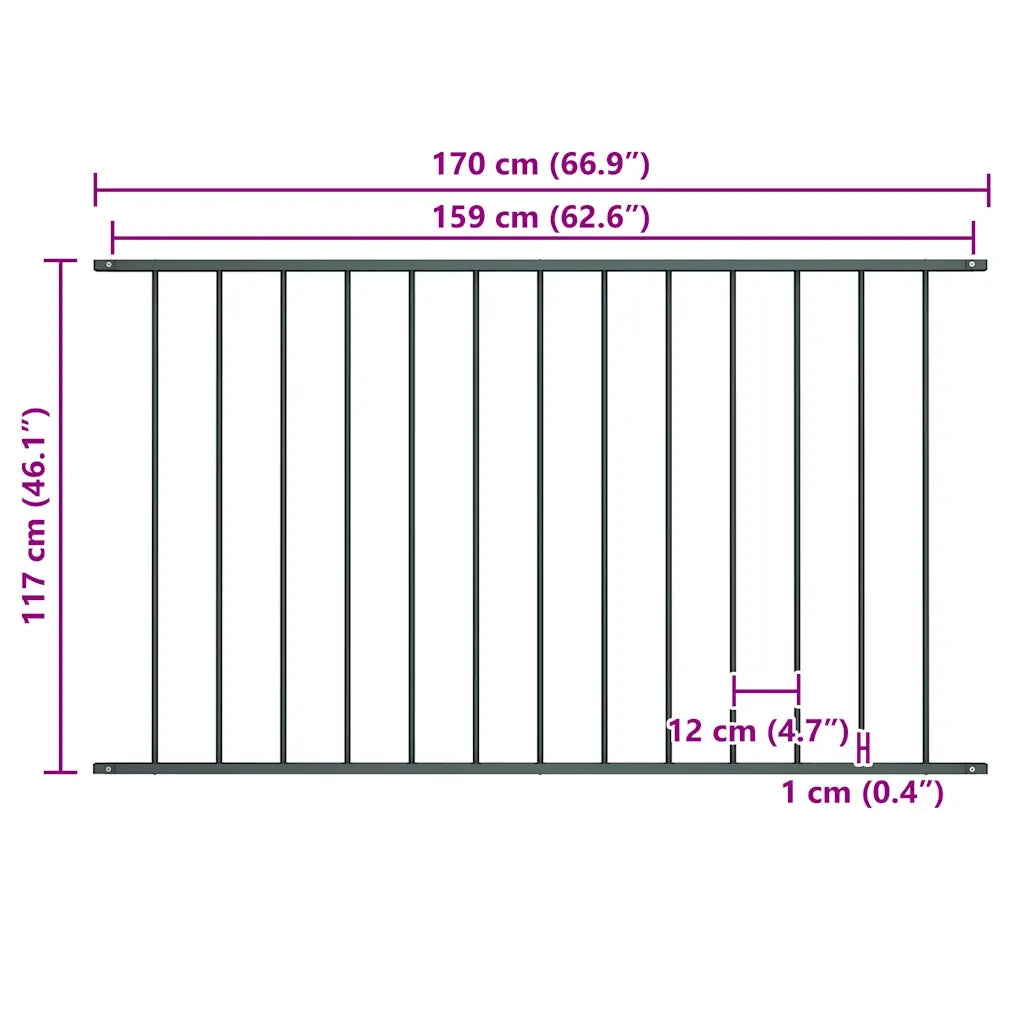 Pannello di recinzione Woerden in acciaio verniciato a polvere 1,7x1,17 m antracite 145223