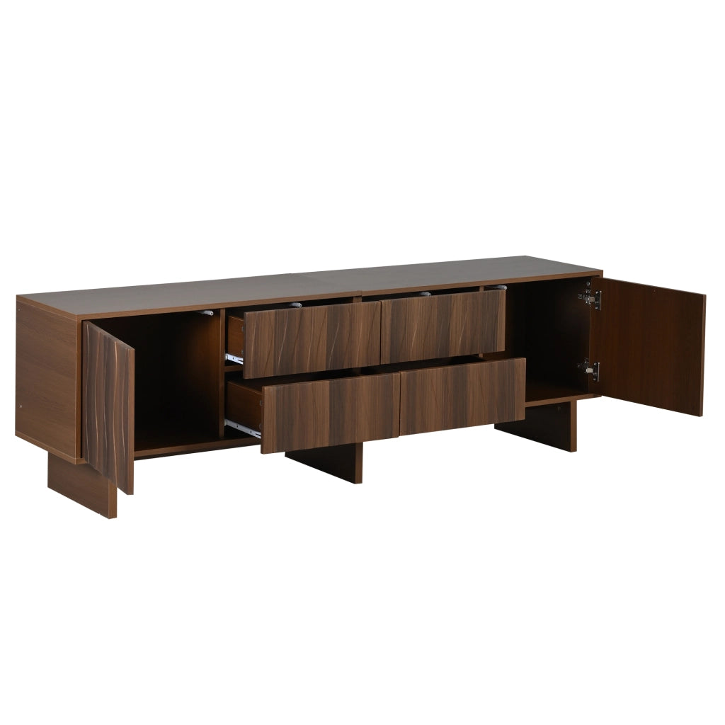 Mobile TV con Cassetti e Ante ¨C Xylo ¨C Noce, 180x40x56 cm, fino a 75 Pollici