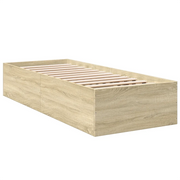 Letto singolo | Letto per adulti | Giroletto Rovere Sonoma 90x190 cm in Legno Multistrato