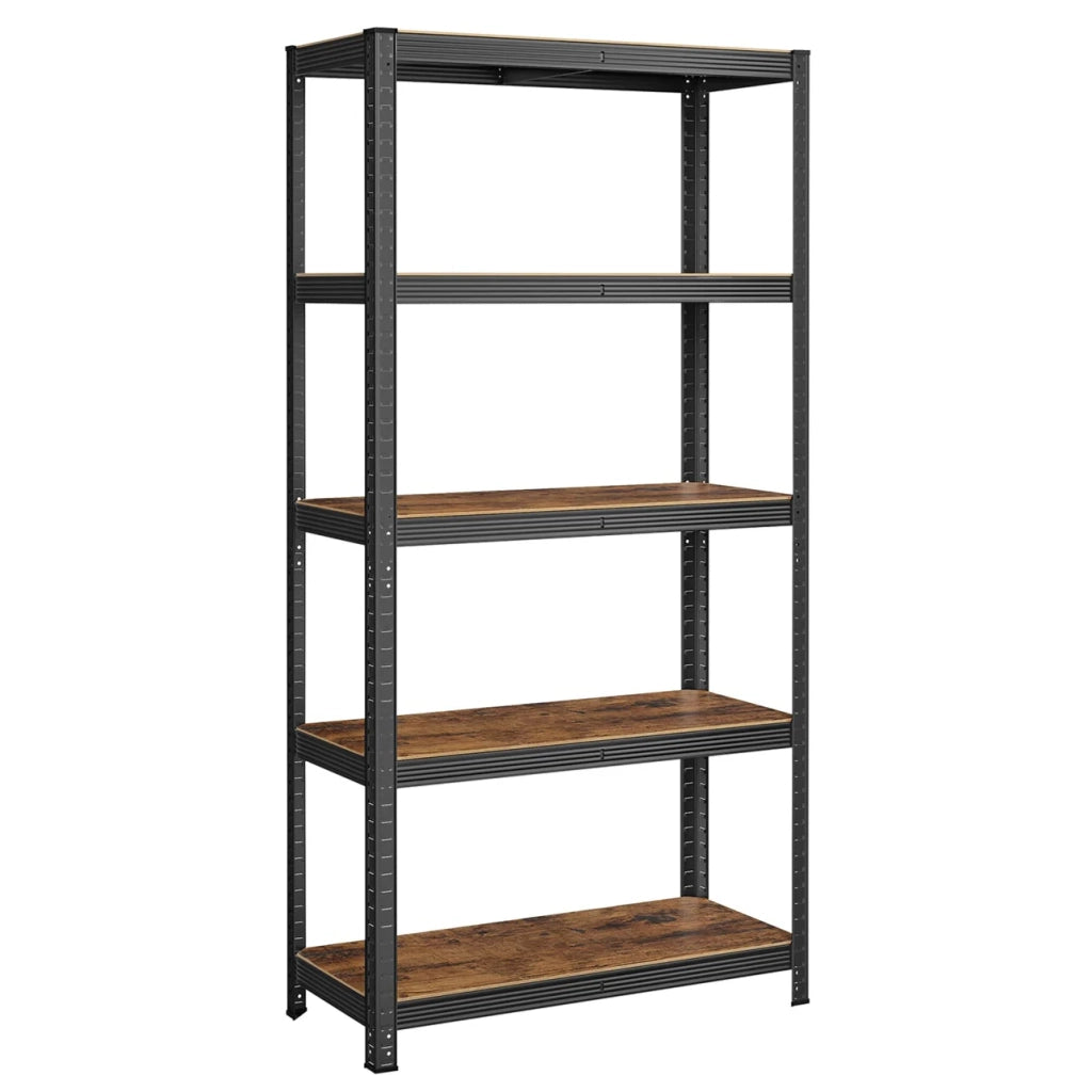 Scaffalatura metallica per carichi pesanti 180 x 90 x 40 cm 5 ripiani portata totale 875 kg (175 kg/ripiano) ripiani regolabili per garage/cantina nero 12_0...