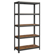 Scaffalatura metallica per carichi pesanti 180 x 90 x 40 cm 5 ripiani portata totale 875 kg (175 kg/ripiano) ripiani regolabili per garage/cantina nero 12_0...