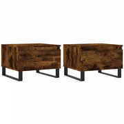 2 pz Tavolini salotto | Tavolino da caff¨¨ | Tavolino da Soggiorno Rovere Fumo 50x46x35 cm Legno Multistrato