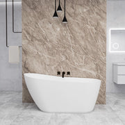 Vasca da Bagno a Isola 160x72x73 cm Vasca da Bagno Freestanding in Acrilico Bianco Ovale Irregolare
