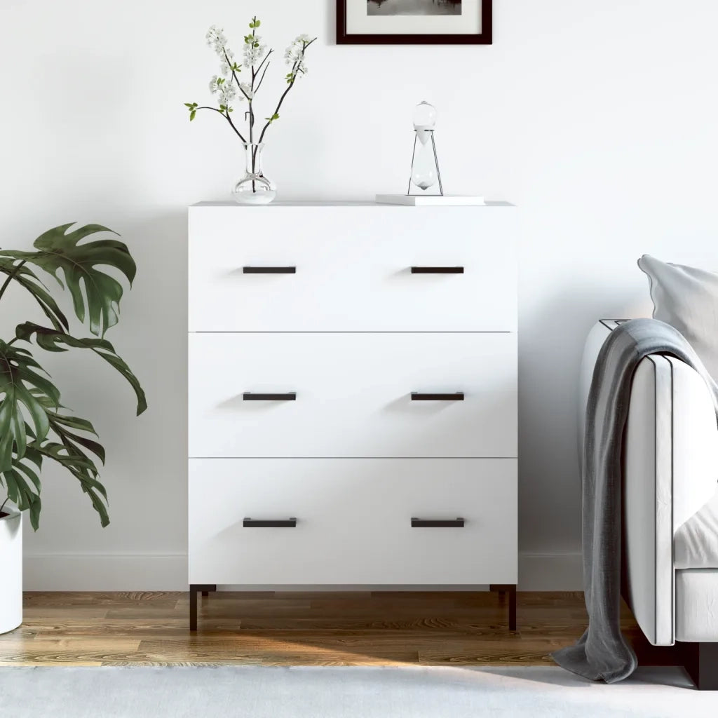 Credenza | Madia | Buffet da pranzo | Armadio da pranzo Bianca 69,5x34x90 cm in Legno Multistrato