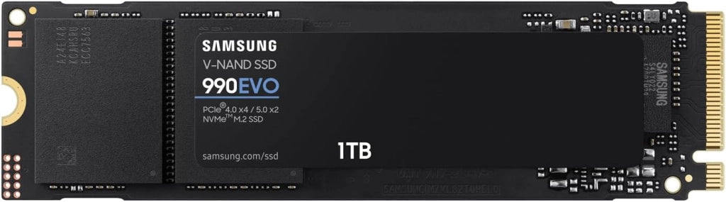 990 EVO 1TB PCIe Gen 4.0 x 4 NVMe M.2 (2280) Max 5000MB/s SSD interno MZ-V9E1T0B-IT/EC