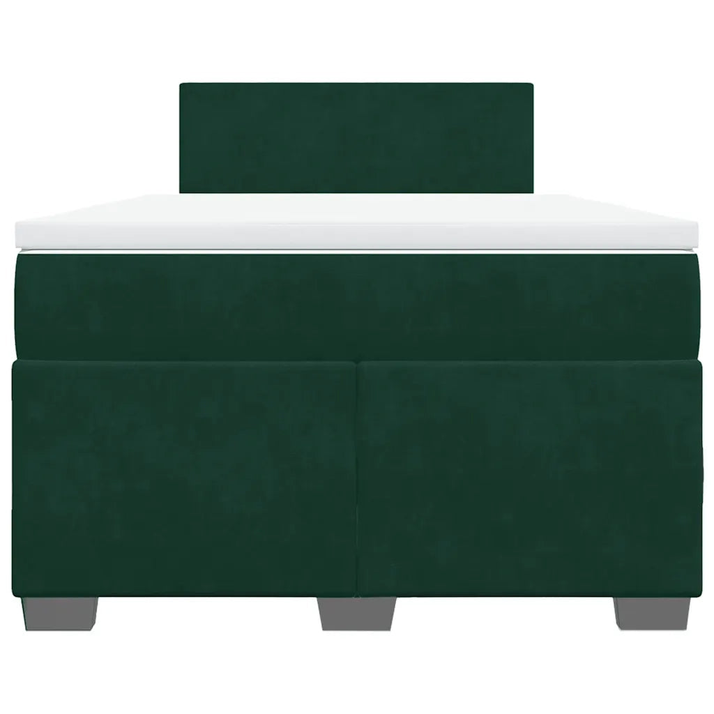 Giroletto a Molle con Materasso Verde Scuro 120x200 cm Velluto 3286279
