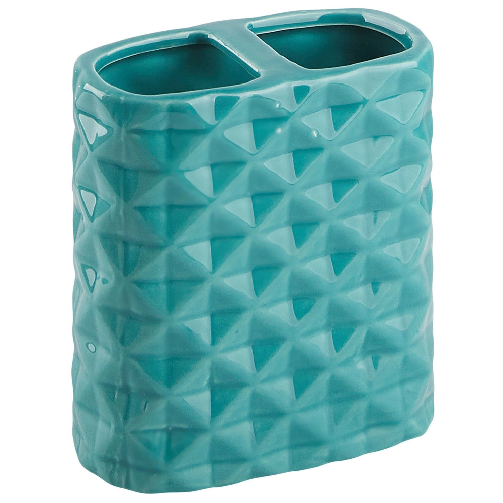 Set di 4 Accessori Bagno in Ceramica blu dispenser sapone porta sapone Portaspazzolino recipiente