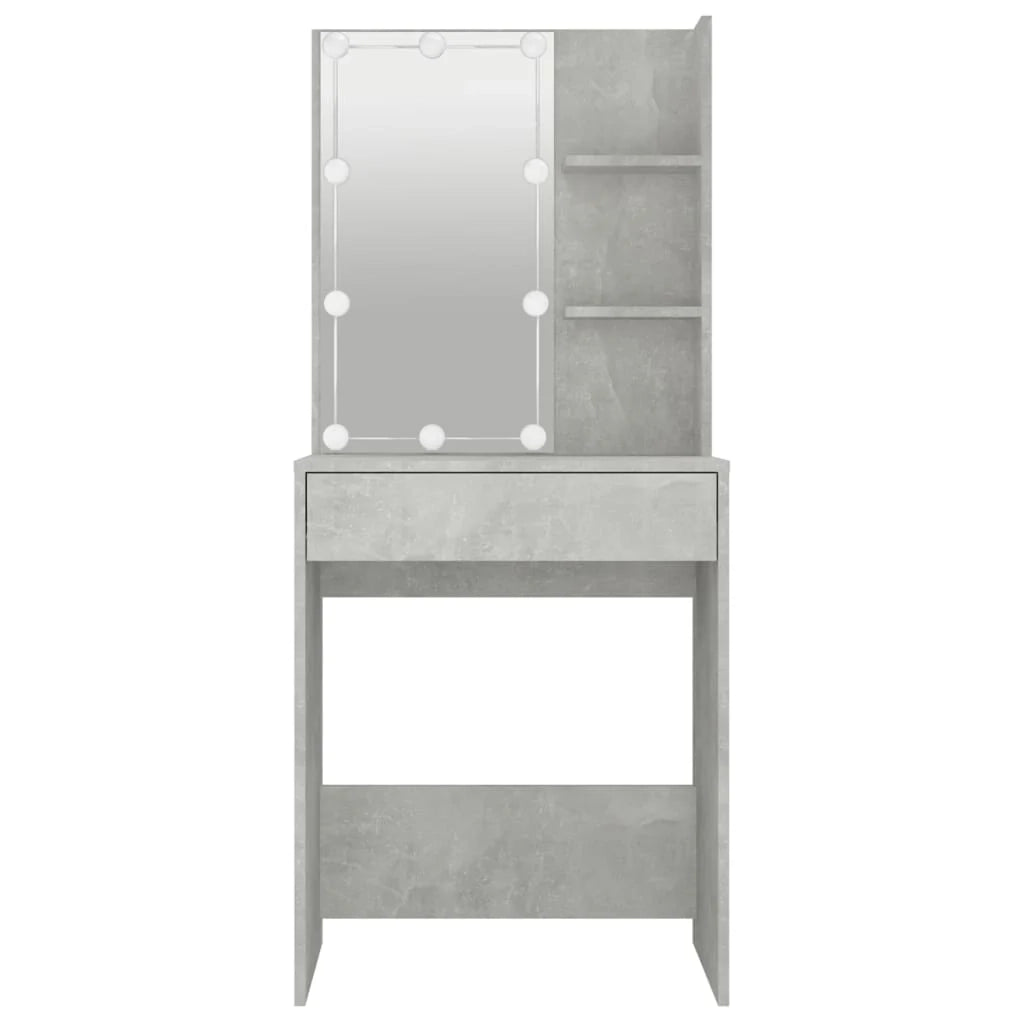 Toletta dal design contemporaneo con illuminazione a LED 60 x 40 x 140 cm grigio 02_0006393