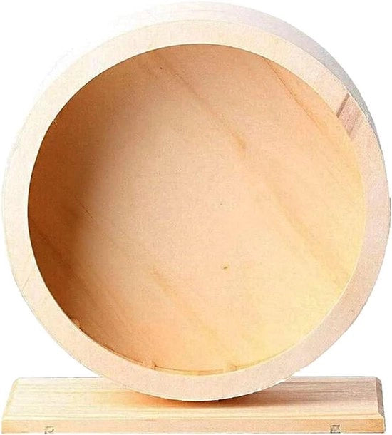 Ruote da giro per hamster in legno silenziose.