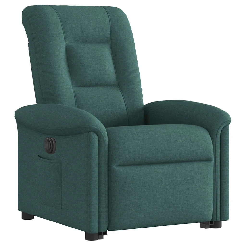 Poltrona Alzapersona Reclinabile Elettrica Verde Scuro Tessuto 3303280