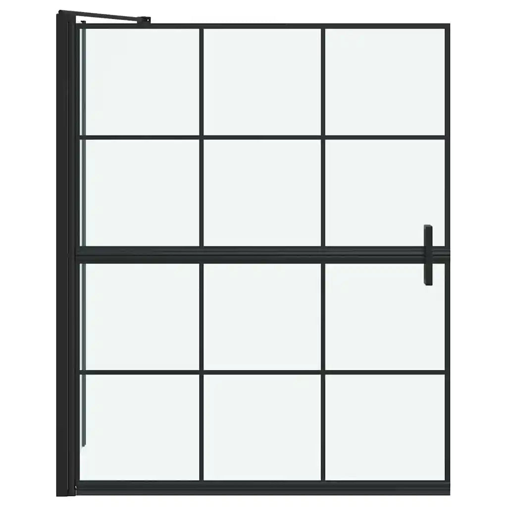 Schermo per Bagno e Doccia Nero e trasparente 100 x 68 x 128 cm CFW7479743