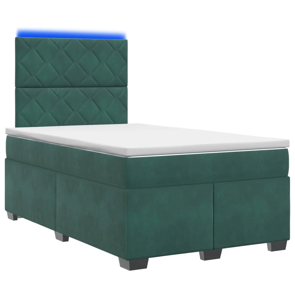 Letto box spring con materasso Verde Scuro 120 x 200 cm Velluto 3455093