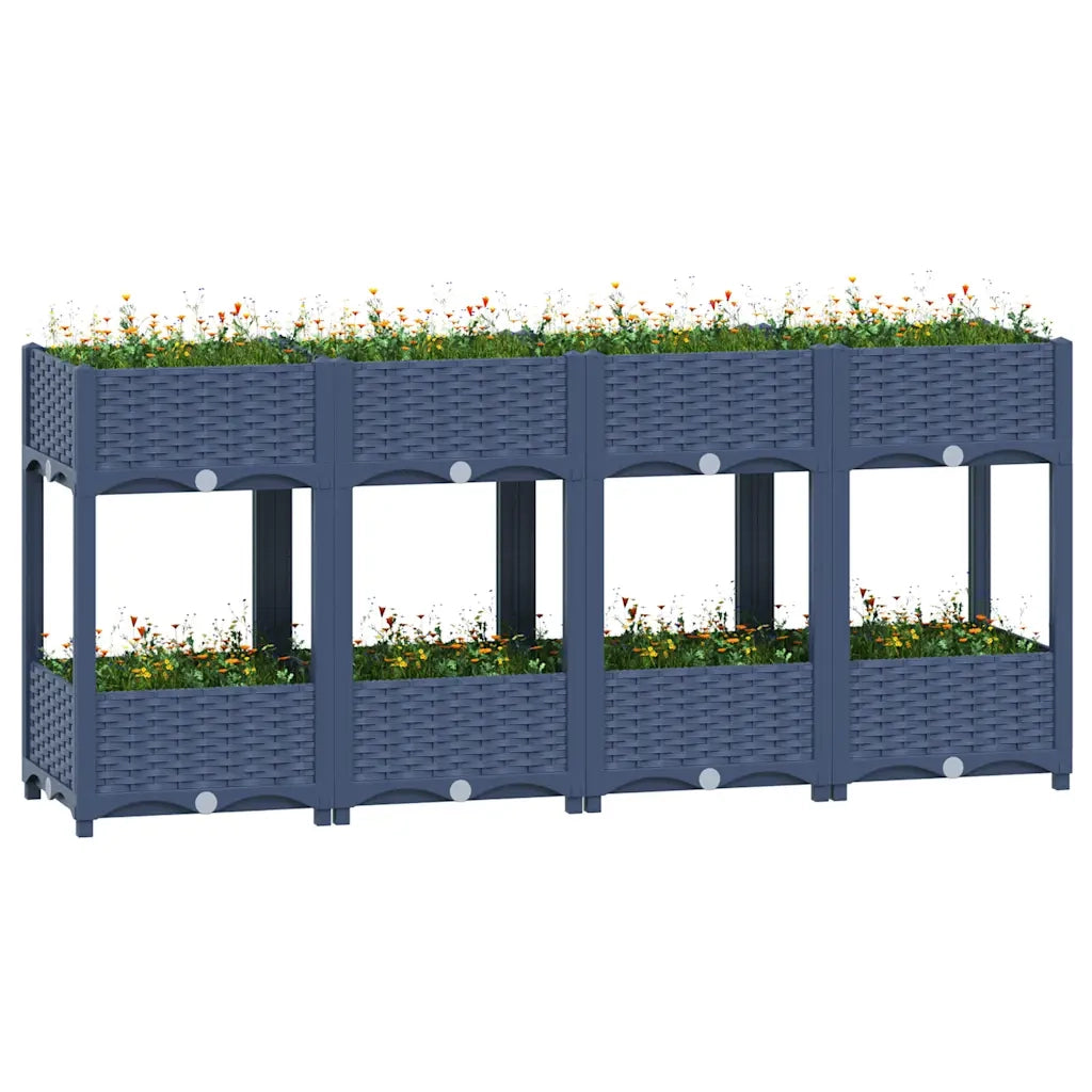Fioriera | Cassetta per fiori | Vaso Rialzata 160x40x71 cm in Polipropilene