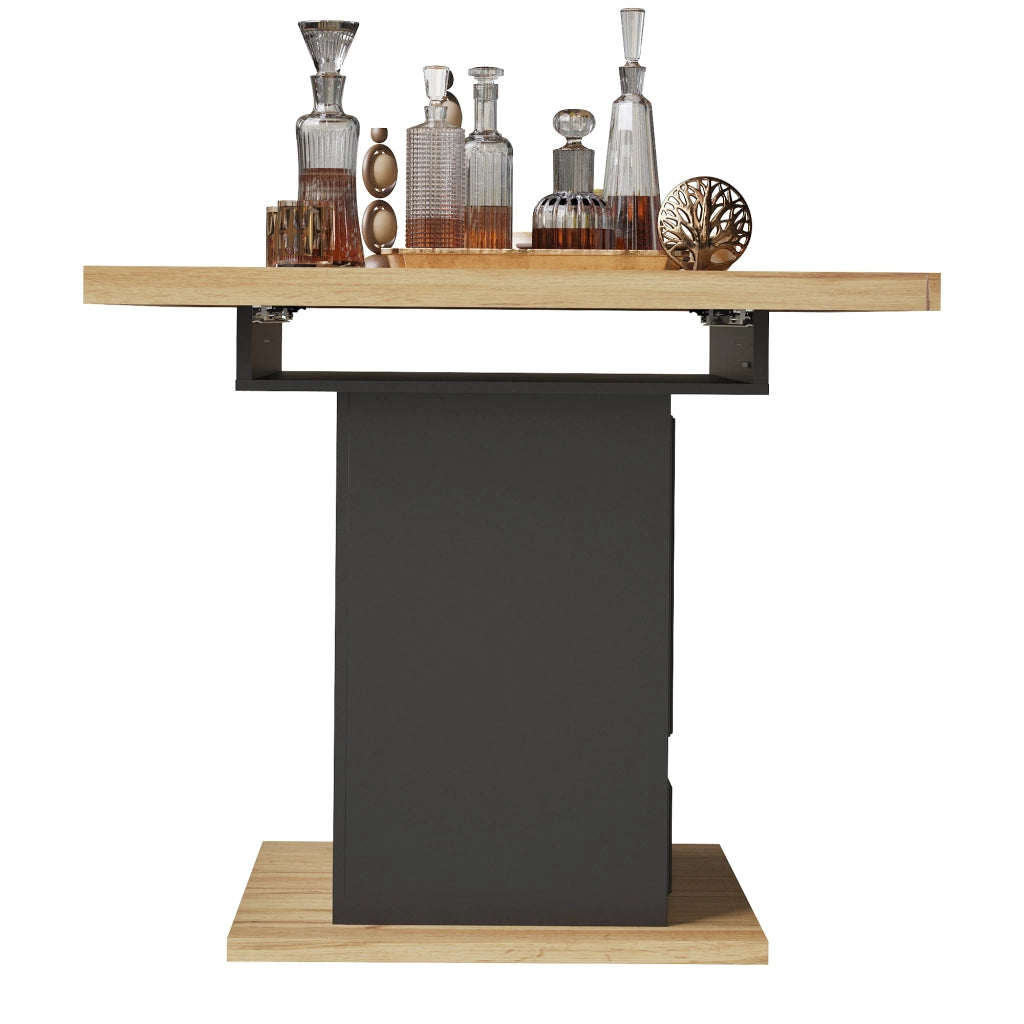 Tavolo allungabile da pranzo con 2 ante, 1 cassetto e ripiani regolabili, per cucina e soggiorno, 110 × 80 × 75 cm