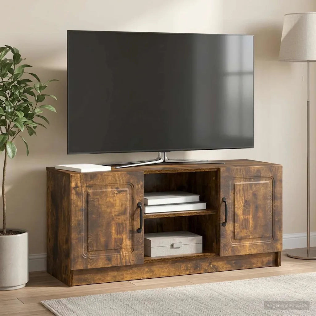 Mobile TV Rovere Fumo 102 x 34,5 x 47 cm Legno ingegnerizzato 895850