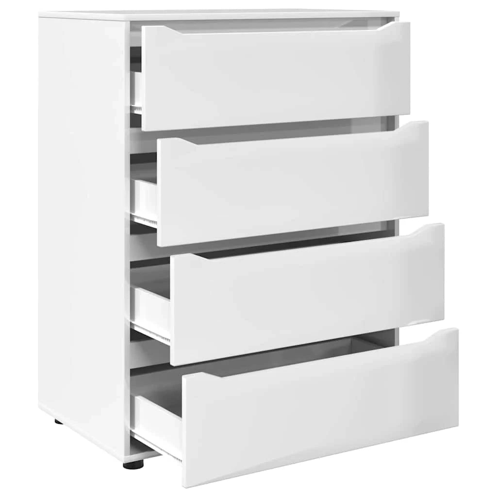 Set di 2 mobili contenitori minimalisti e pratici 80 x 48 x 105 cm in legno ingegnerizzato bianco lucido 02_0056180