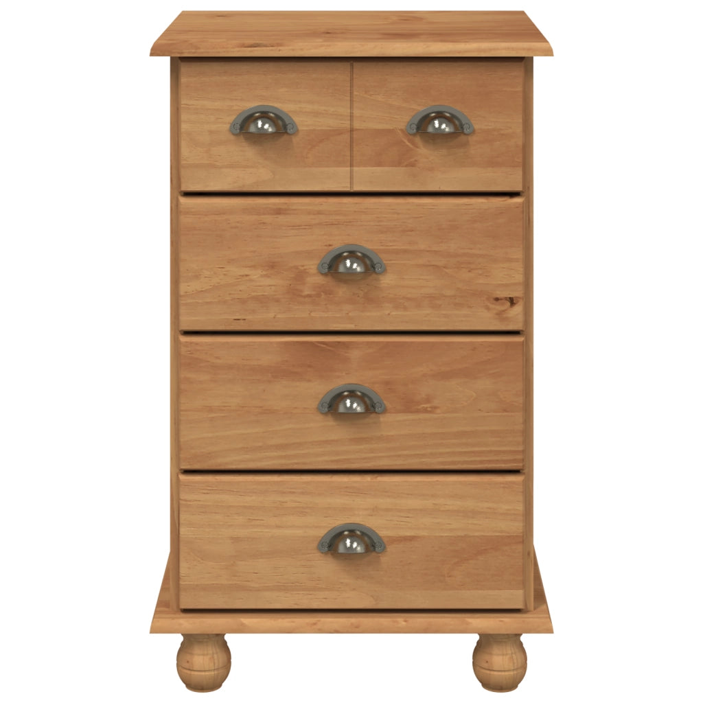 Cassettiera 'ASKIM'Marrone 45.8x40x79 cm in Legno Massello di Pino