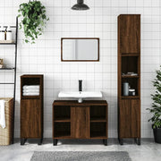 Armadietto Bagno Rovere Marrone 80x33x60cm in Legno Multistrato 831643