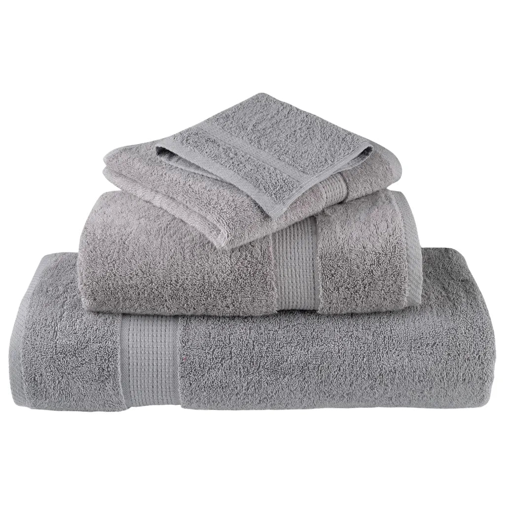 Asciugamani Premium SOLUND 4 pz Grigio 100x200 cm 600 g/m² 137318