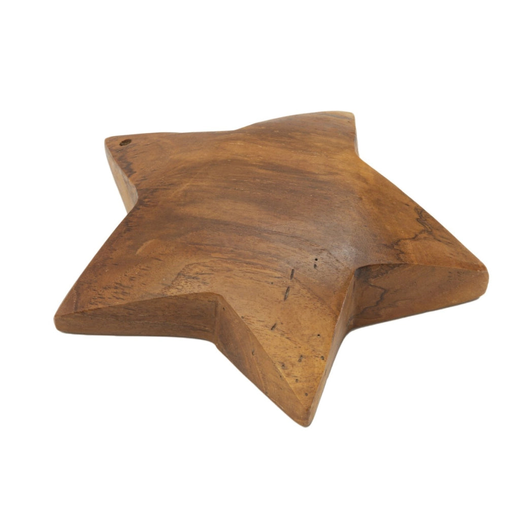 Scultura Star 1, Marrone, Legno, 19x5x19 cm