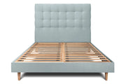 Letto 160x200 cm con testata imbottita - Tessuto velluto