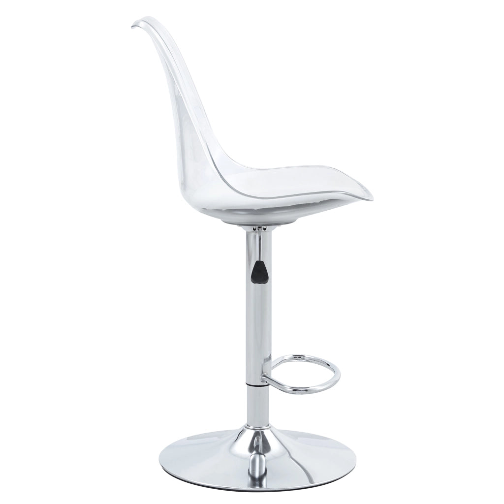 Set 2 Sgabelli da Bar Regolabili ¨C MINIMAL ¨C Seduta in Ecopelle, Schienale Plastica, Gambe Metallo