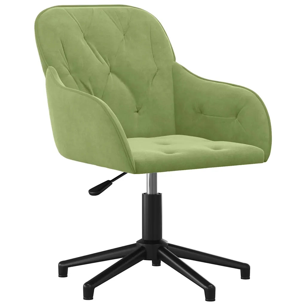 Sedia da Ufficio Girevole Verde Chiaro in Vellutocod mxl 94588