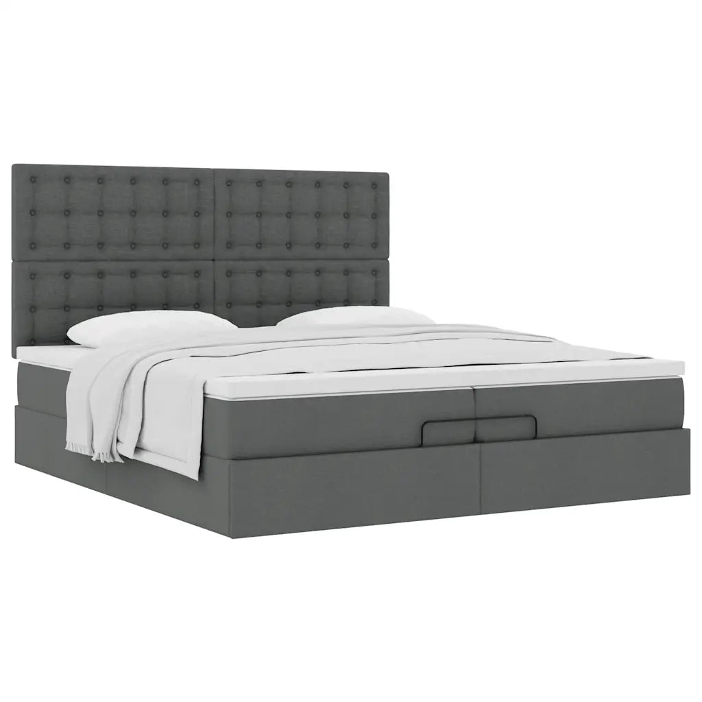 Struttura Letto Pouf con Materassi 200x200 cm in Tessuto 3313349