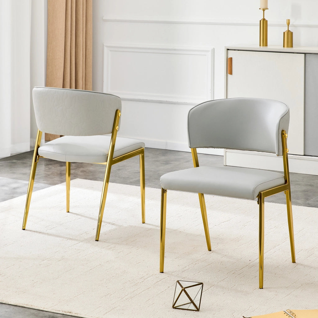 SEDIA da pranzo moderna, set da 2 pezzi, struttura in metallo, grigio chiaro