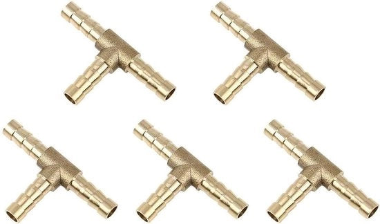 Connettori in acciaio per tubi 6 mm - T 3 vie - per aria, gas, acqua, combustibile