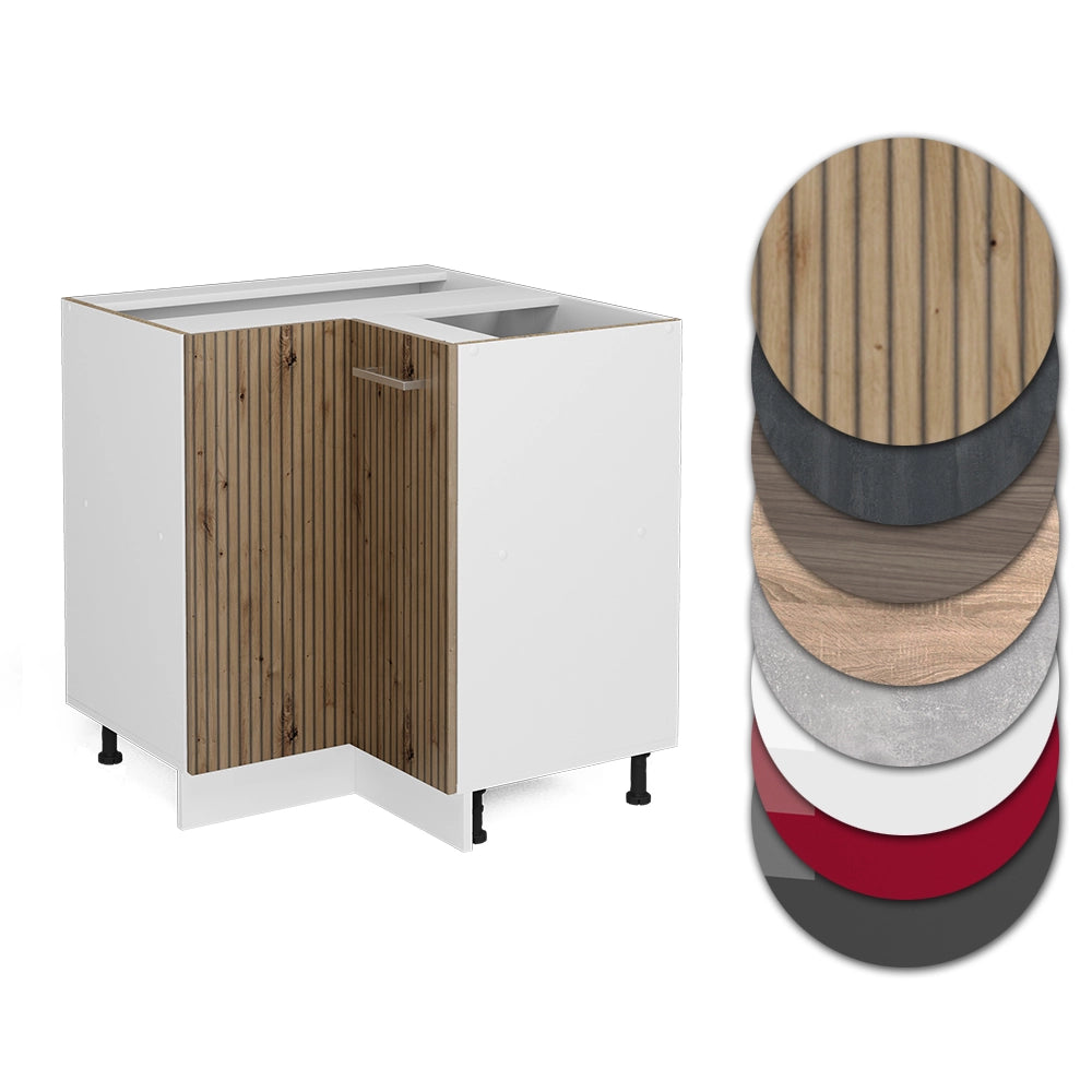 Mobile ad angolo cucina R-Line Rovere artigianale/Bianco 75.6 cm, PL Rovere Vicco