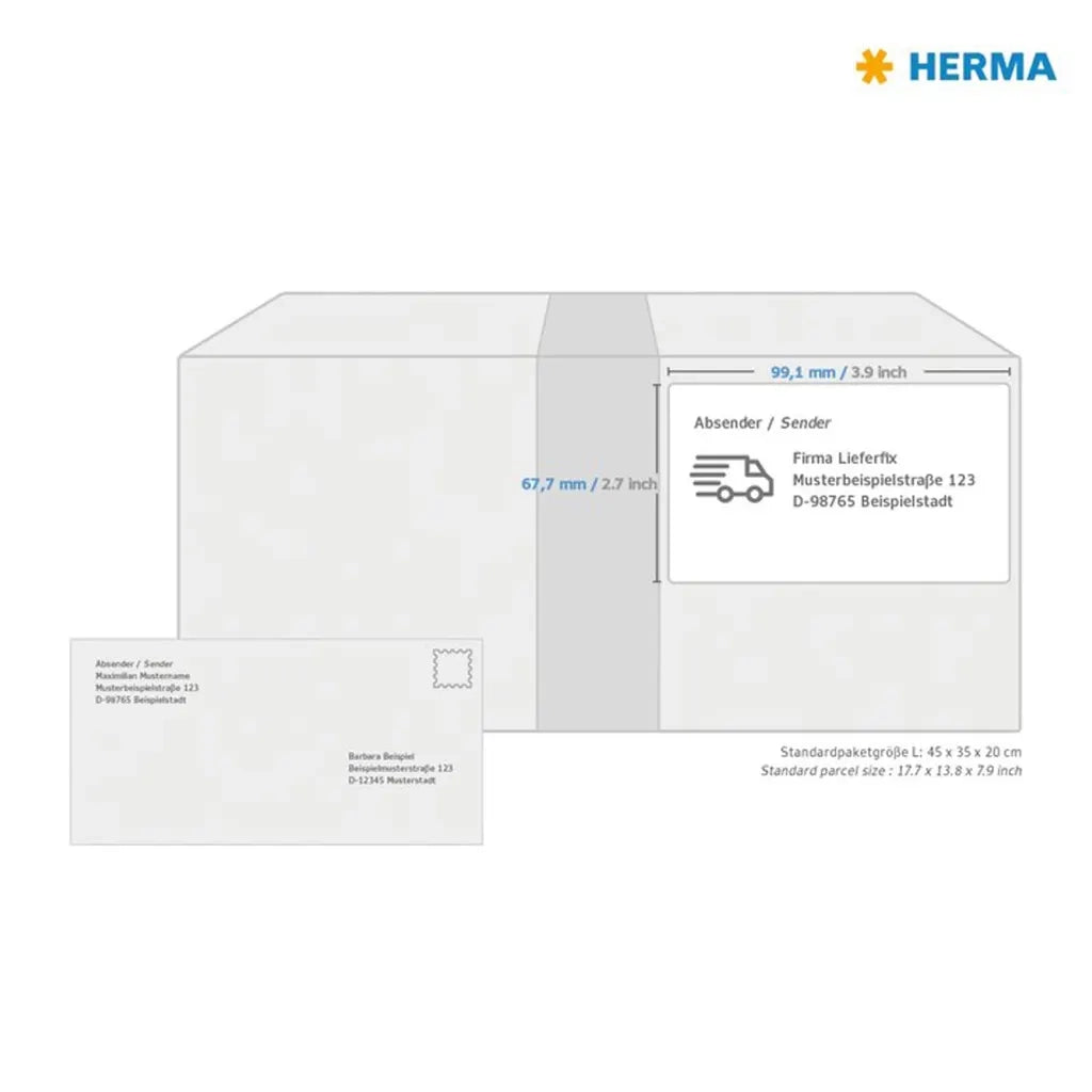 HERMA Etichette per Indirizzo Permanenti A4 99,1x67,7 100 Fogli Bianco 443771