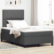 Letto a molle con materasso Grigio scuro 120 x 190 cm Tessuto 3342929