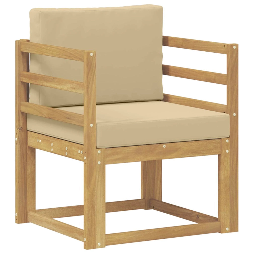 2 Pezzo Set di divani da esterno-Sofa da giardino Poliestere Bianco e Beige 995083