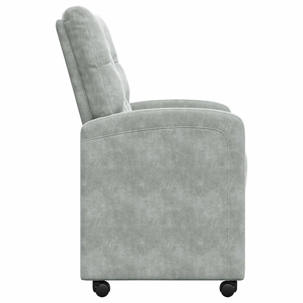 Sedie da Pranzo con Ruote 2 pcs Grigio chiaro 58 x 67 x 97 cm