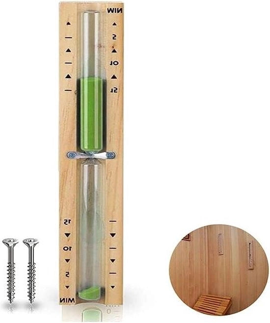 Accessori di Timer per Sauna - 15 Minuti - Timer Resistente al Calore per Cucina - Sauciera a Sabbia Verde per 1 ora