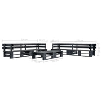 Set Divani da Giardino su Pallet 6 pz Nero in Legno 277436