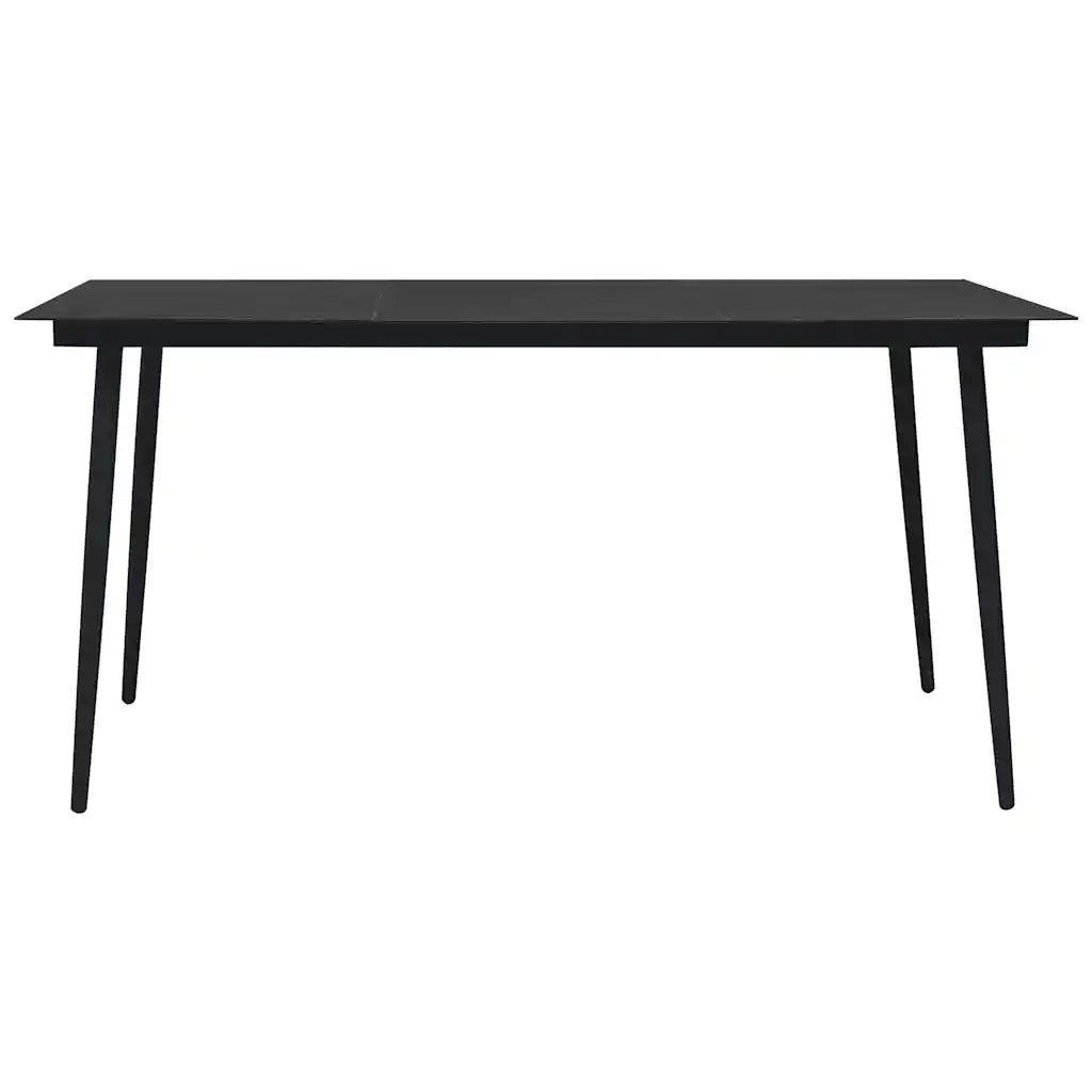 Set da Pranzo da Esterni 7 pz in Corda di Cotone e Acciaio Nero 48570