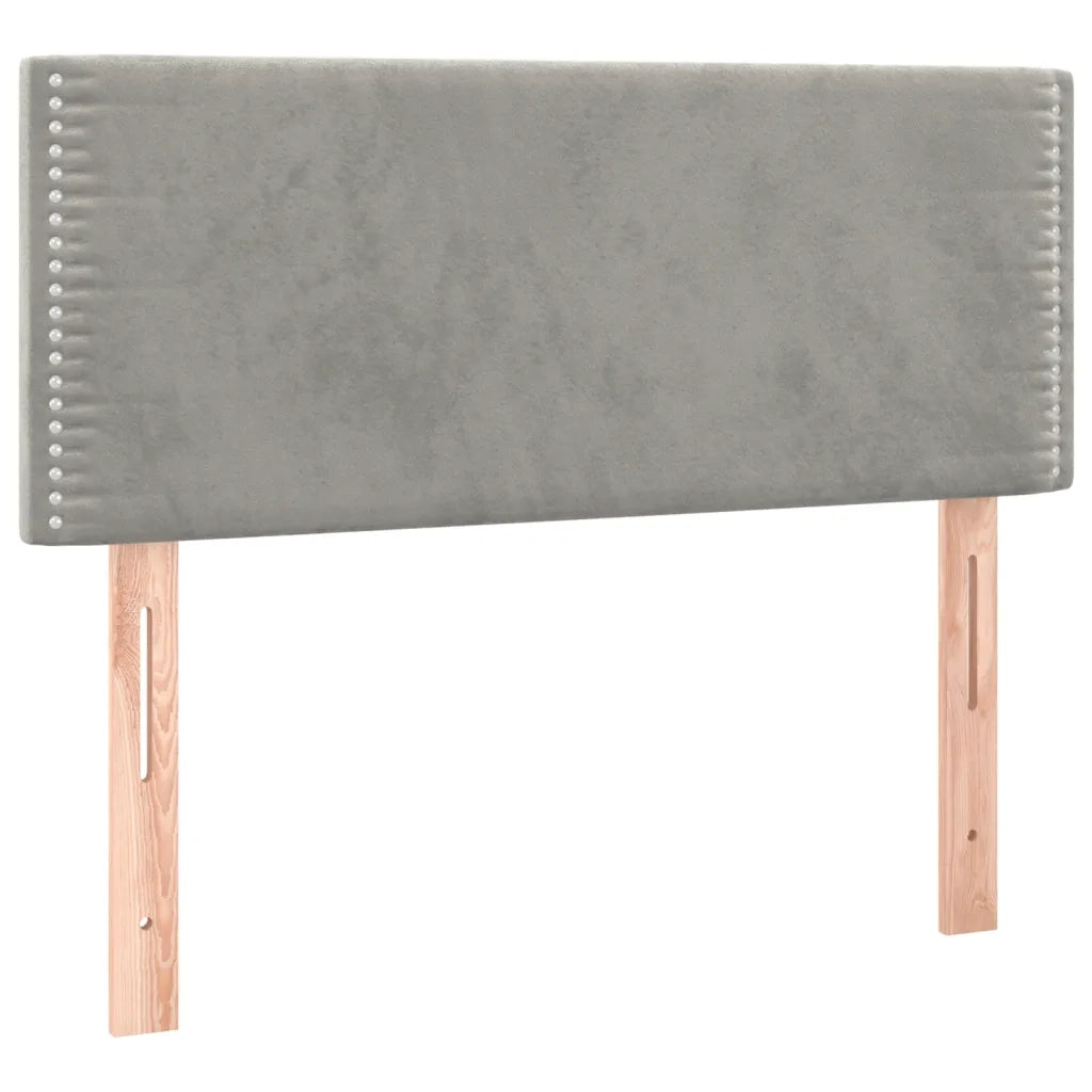 Giroletto a Molle con Materasso Grigio Chiaro 120x190cm Velluto