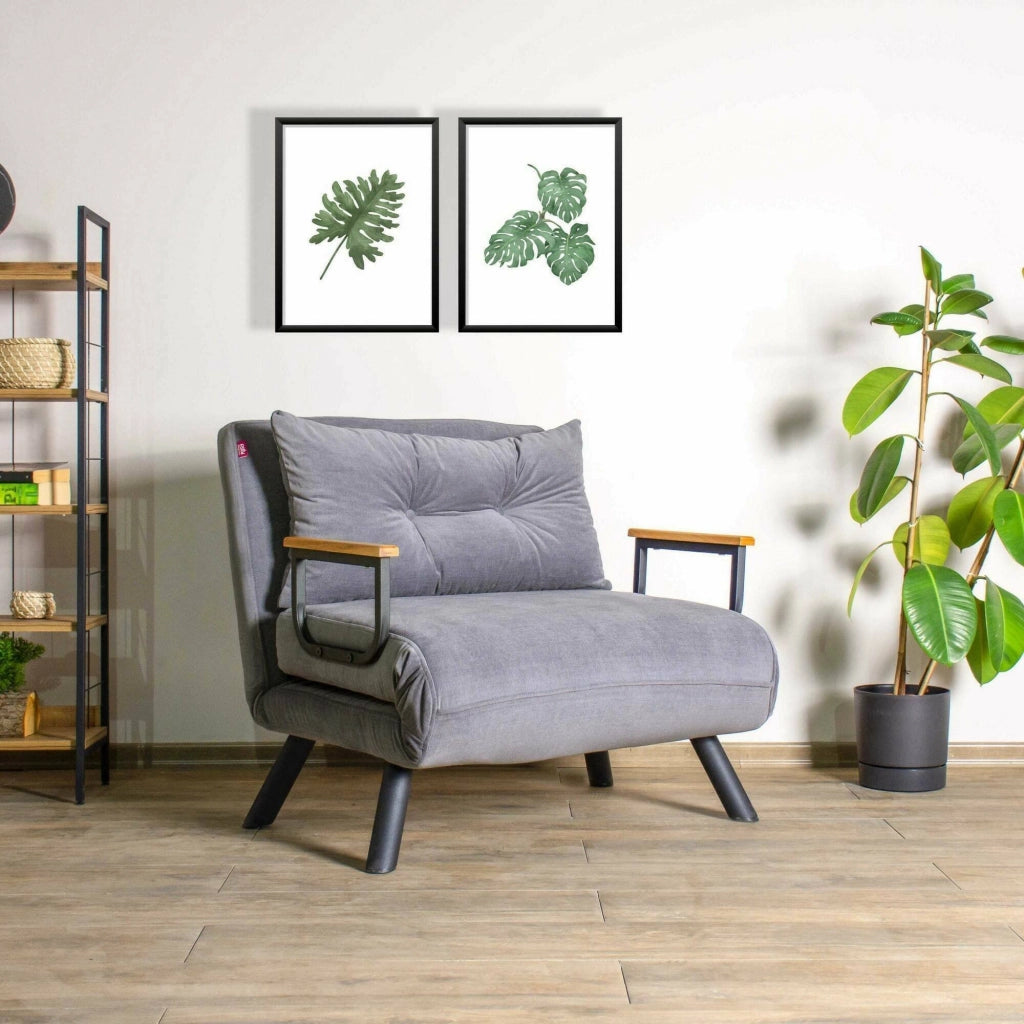 Poltroncina Keoni, Poltrona Reclinabile, 60x78x78h cm Grigio