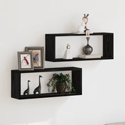 Scaffali  2 Pezzi Rovere Nero 60x15x23 cm Realizzato in Legno Ingegnerizzato