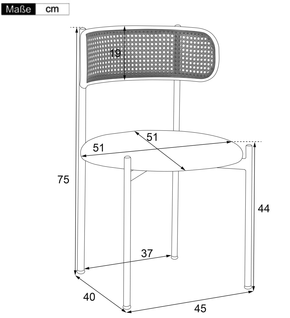 Sedia da pranzo set 4 pezzi in velluto con schienale in rattan e gambe in metallo verde