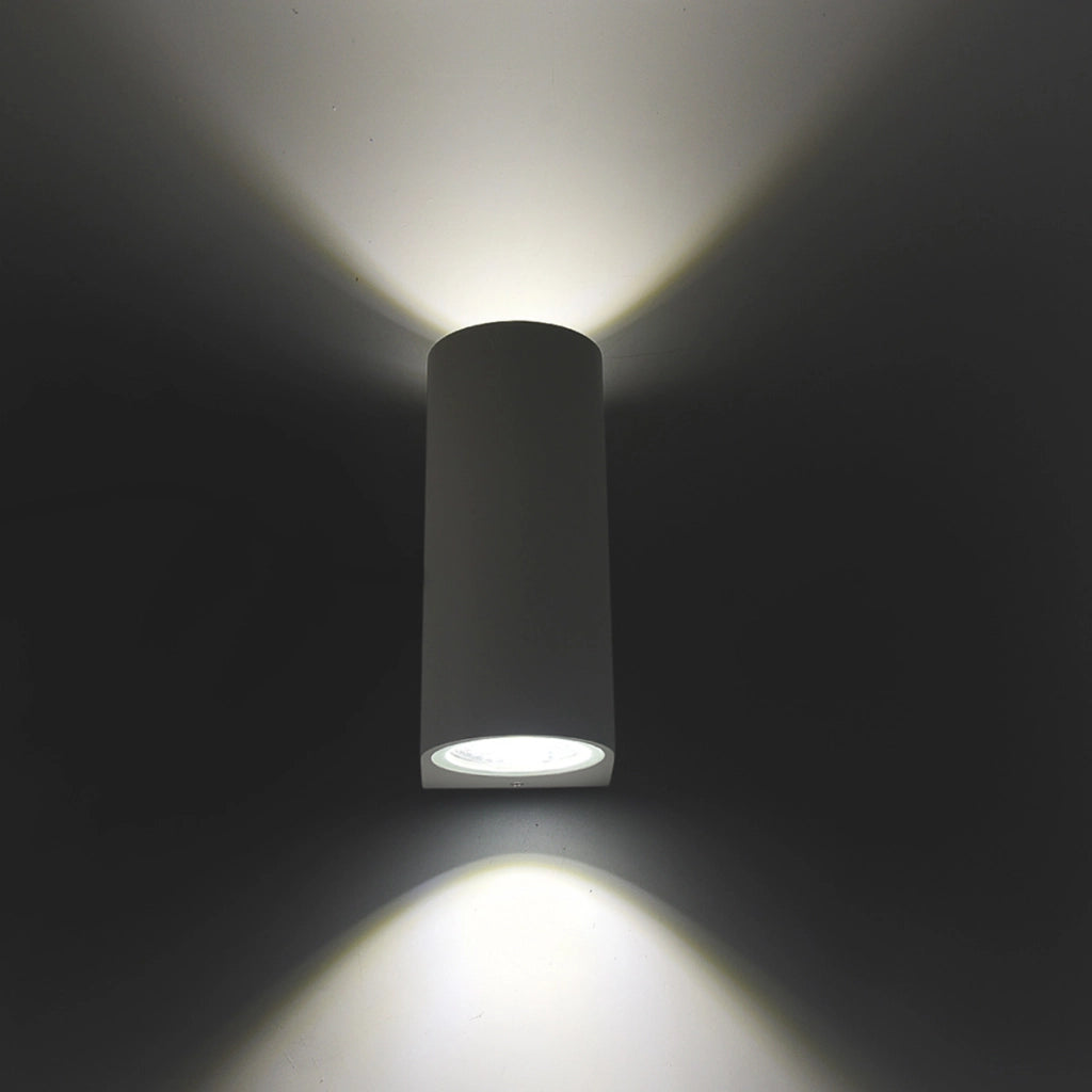 APPLIQUE LED 6W CON DOPPIA EMISSIONE LUMINOSA A LUCE NATURALE 4000K° - DESIGN CILINDRICO IN ALLUMINIO PER ESTERNI IP65