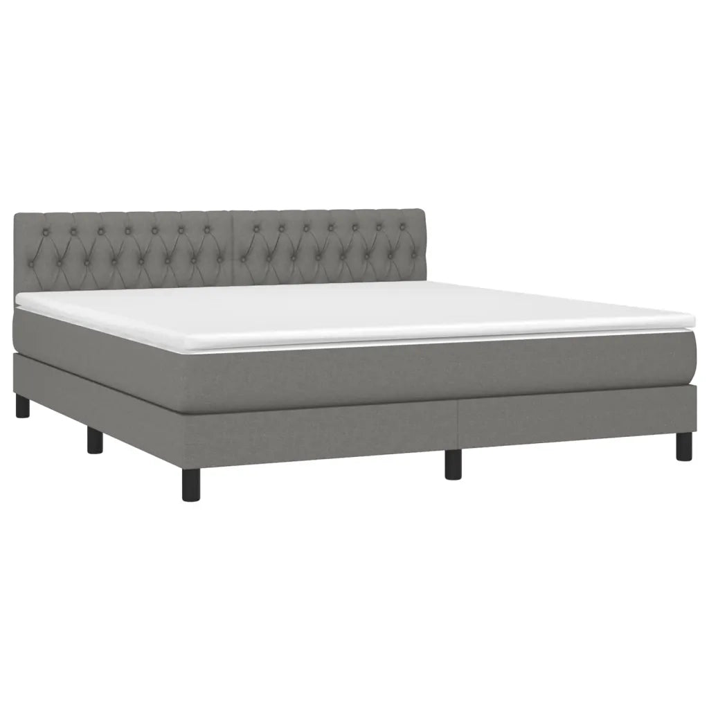 Giroletto a Molle con Materasso Grigio Scuro 180x200 cm Tessuto cod mxl 64266