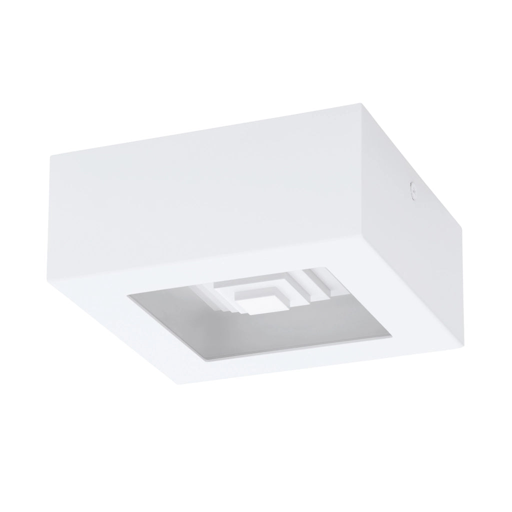Plafoniera Moderna Ferreros Acciaio Bianco 1 Luce Led Integrato 6,3W